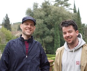 Christian Fahrenbach mit DJ Studierenden in Perugia
