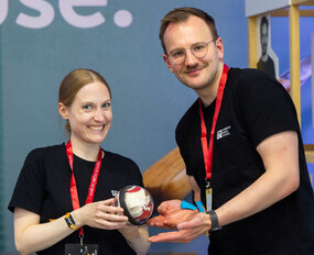Birte und Timo in der Crew-Area